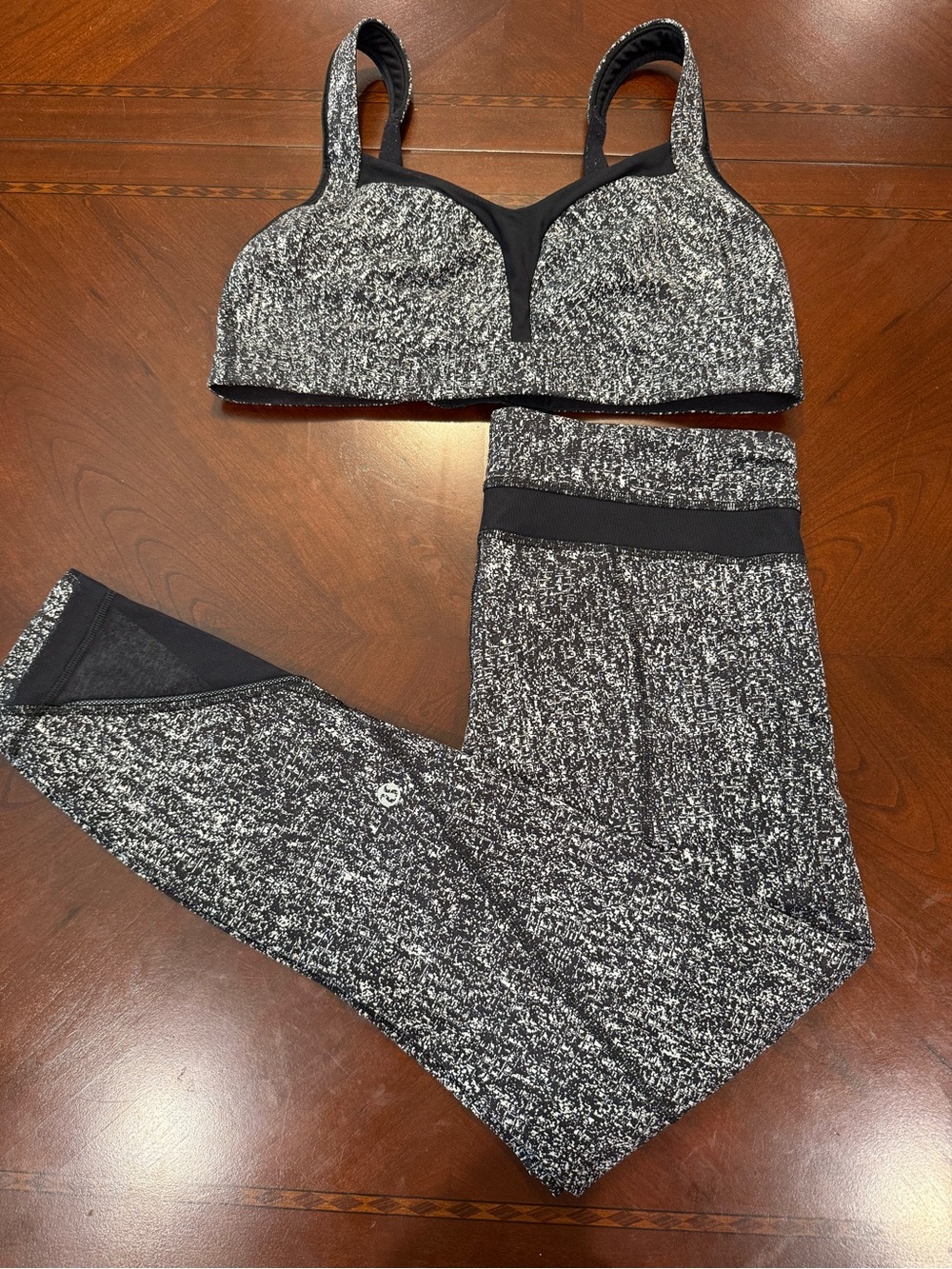 lululemon athletica Black & White Marled Activewear Set